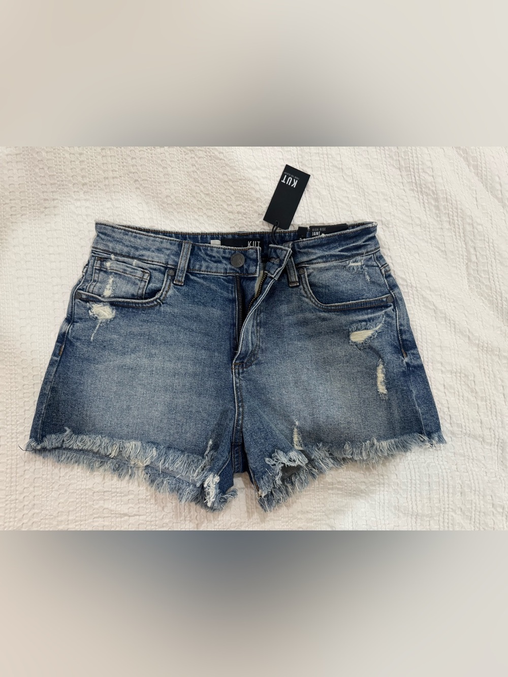 KUT from the Kloth Jane High Rise Denim Shorts, size 2, brand new with tags.